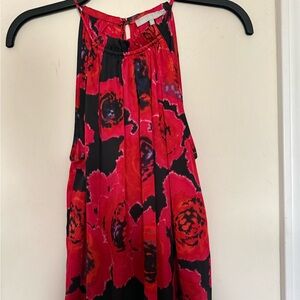 Violet & Claire Red and Black Floral Top